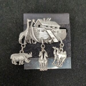 Silver Noah's Ark Brooch